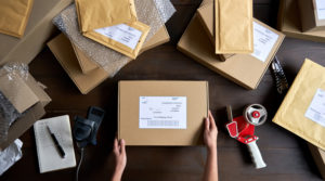 Several small packages on a table